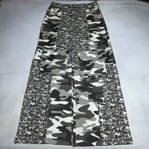 Akira Cargo Pants Womens Multi Camo Baggy Wide Leg High Rise Y2K Streetwear